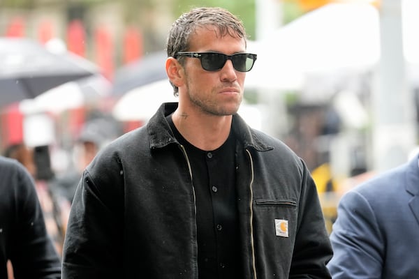 Alex Fine, husband of Cassie Ventura, arrives at Manhattan federal court, Tuesday, May 13, 2025, in New York. (AP Photo/Seth Wenig)