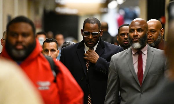 FILE - Musician R. Kelly arrives at the Daley Center for a hearing in his child support case on May 8, 2019, in Chicago. (AP Photo/Matt Marton, File)