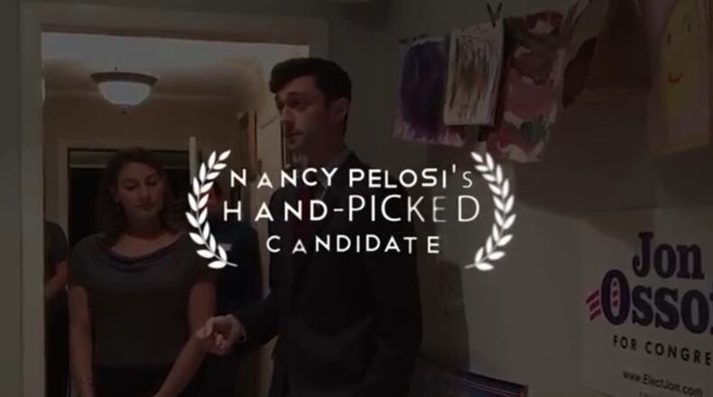 Karen Handel's first attack ad targets Jon Ossoff. A screenshot.
