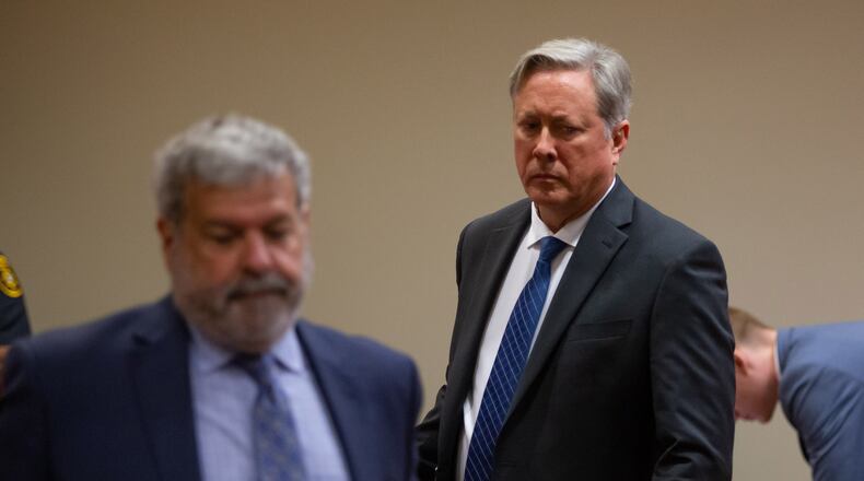 Robert âChipâ Olsen leaves the courtroom after listing to a GBI interview requested by the jurors during Olsen's trial at the DeKalb County Courthouse October 7, 2019. STEVE SCHAEFER / SPECIAL TO THE AJC
