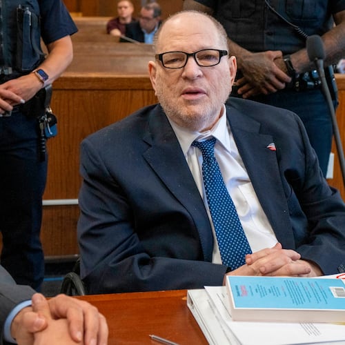 Harvey Weinstein appears in Manhattan criminal court on Friday, May 1, 2026, in New York. (Steven Hirsch/New York Post via AP, Pool)