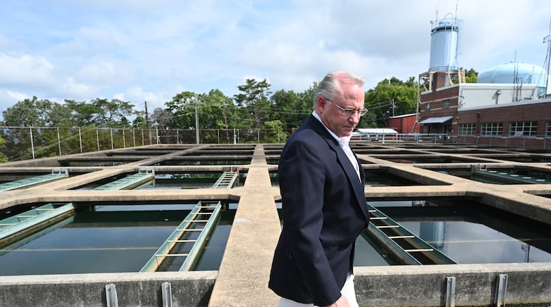 Mike Hackett, the director of the city of Rome’s water and sewer division, shows the Bruce Hamler Water Treatment Facility in Rome on Tuesday, August 23, 2022. (Hyosub Shin / Hyosub.Shin@ajc.com)