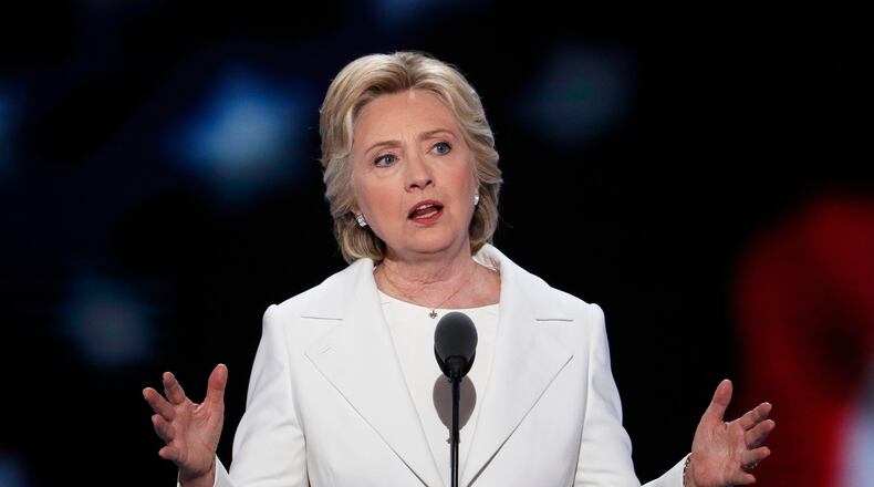 Democratic presidential nominee Hillary Clinton speaks during the final day of the Democratic National Convention in Philadelphia , Thursday, July 28, 2016. (AP Photo/J. Scott Applewhite)