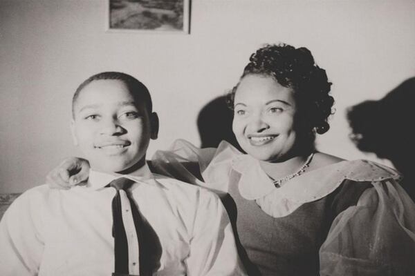 Mamie Till Mobley and her son, Emmett Till, whose lynching in 1955 became a catalyst for the civil rights movement, in an undated photo taken in Chicago. 