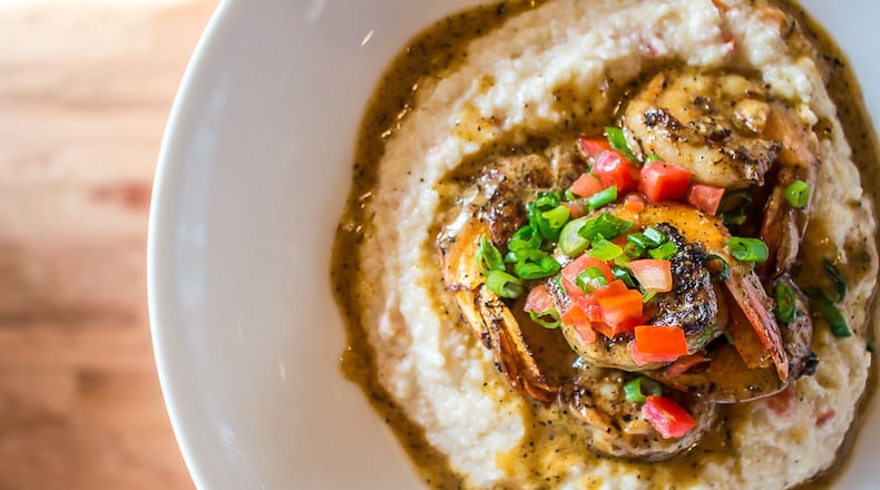 The dish that stands out at City Winery is the shrimp and grits, satisfyingly spiced with Cajun flavors, with yet more flavor coming from smoked gouda. (Madelynne Ross)