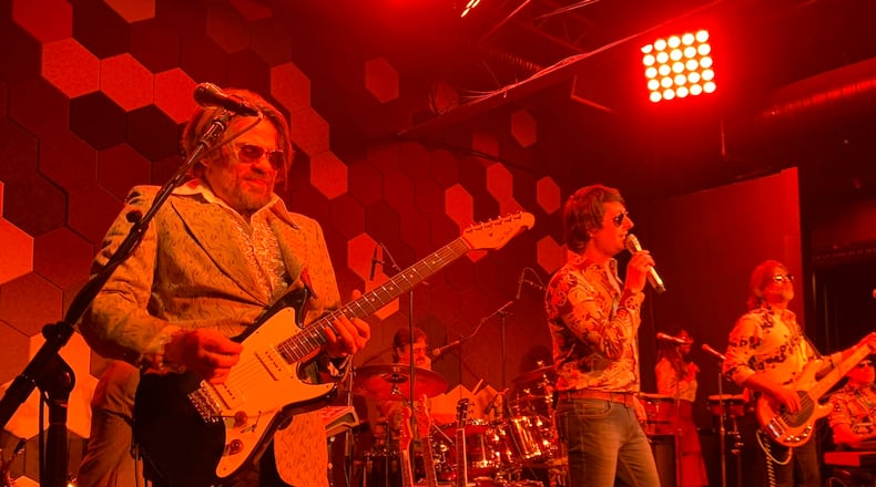 Yacht Rock Revue at their annual Turkey Eve concert on Nov. 24, 2021 at their concert venue Venkman's in Old Fourth Ward. (L-R) Mark "Monkeyboy" Dannells, Nick Niespodziani and Greg Lee. RODNEY HO/rho@ajc.com