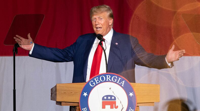 Newly filed campaign disclosures show that the Georgia GOP paid out more than $520,000 in legal expenses in the first six months of 2023, with more than $340,000 of that going toward the defense of fake electors for Donald Trump who are possible targets in a Fulton County probe. (Natrice Miller/natrice.miller@ajc.com)