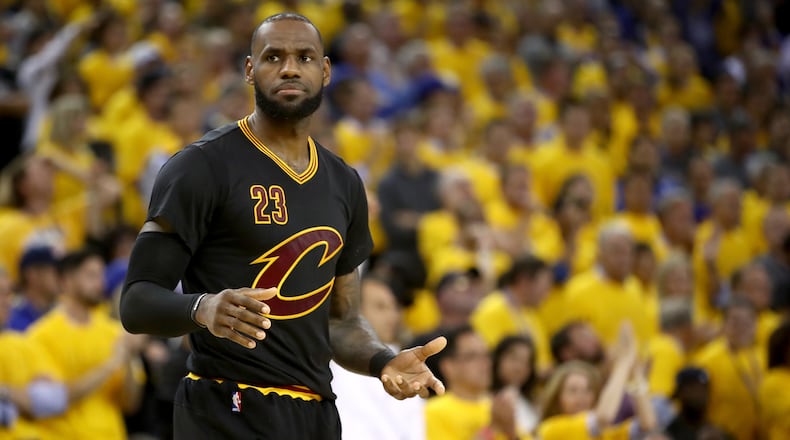 LeBron James has a player ranking of 97 on NBA 2K18.  (Photo by Ezra Shaw/Getty Images)