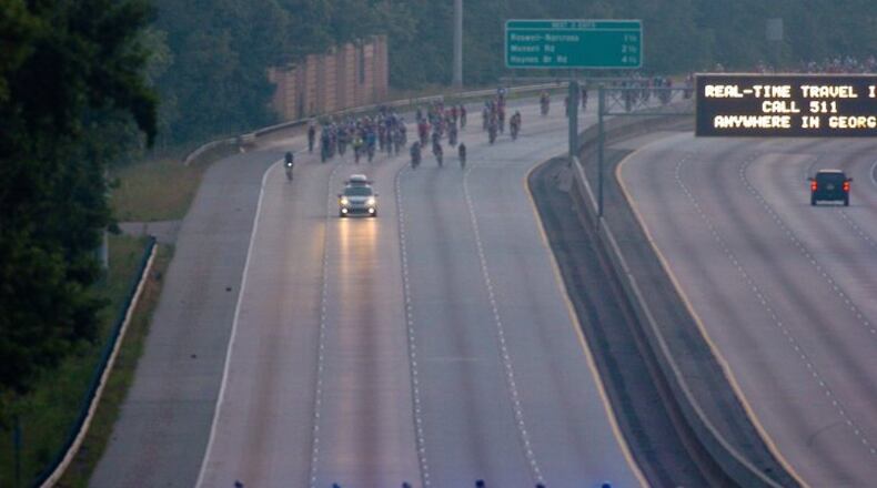 Ga. 400 southbound in Roswell will close July 9 for the ninth annual Hospitality Highway Century Ride.