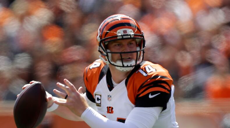Bengals quarterback Andy Dalton didn't face much pressure from the Falcons. (AP Photo/Michael Conroy)