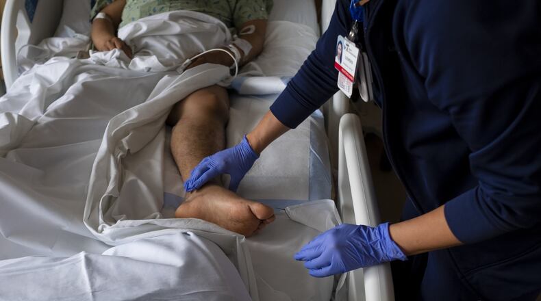 Healthcare jobs were among the standouts in January hiring, the state said. (Dominic Valente/The New York Times)