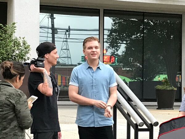  Caleb Lee Hutchinson outside IHeartMedia studios before talking to Jason Pullman and Kristen Gates at his favorite radio station 94.;9/The Bull. CREDIT: Rodney Ho/rho@ajc.com