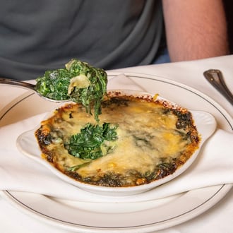 McKendrick’s Steak House Creamed Spinach. (Courtesy of McKendrick’s Steak House)