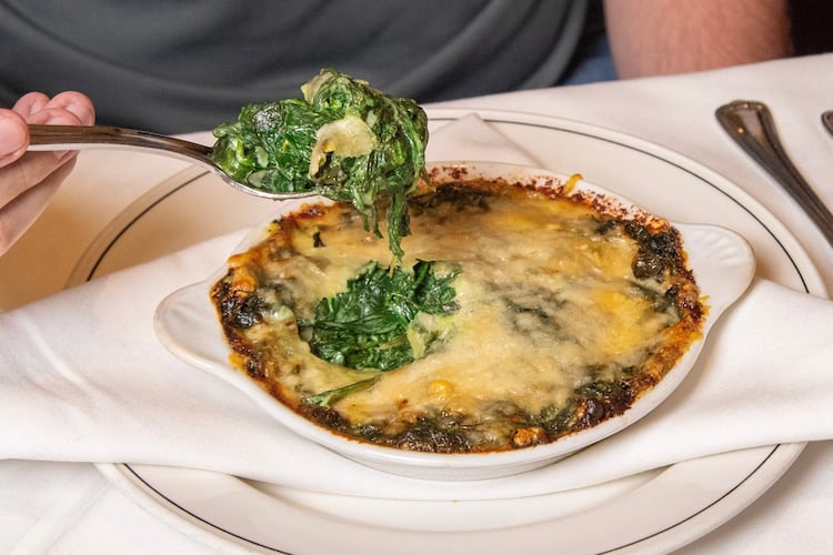 McKendrick’s Steak House Creamed Spinach. (Courtesy of McKendrick’s Steak House)