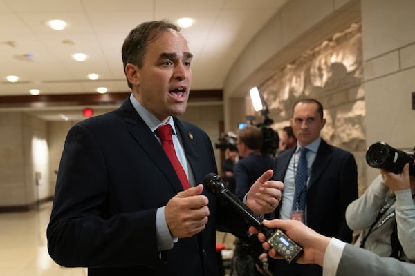 FILE - Rep. Wiley Nickel, D-N.C., speaks to reporters on Capitol Hill in Washington, Nov. 14, 2022. (AP Photo/Manuel Balce Ceneta, File)
