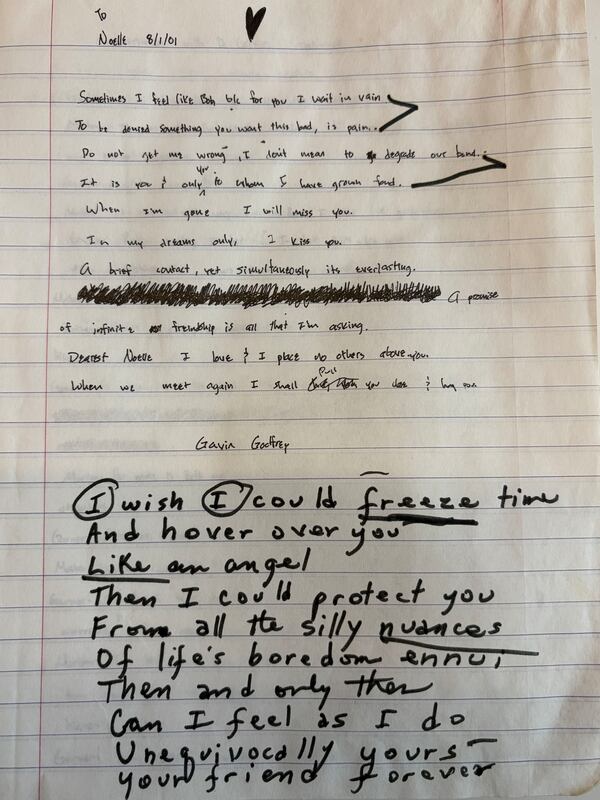 A poem exchange between William "Buck" Godfrey and his nephew, AJC senior reporter Gavin Godfrey, from 2001. (Gavin Godfrey/AJC)