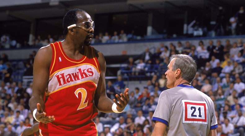 January 1, 1989 - Moses Malone #2 of the Atlanta Hawks  (Photo by Jonathan Daniel/NBAE/Getty Images)