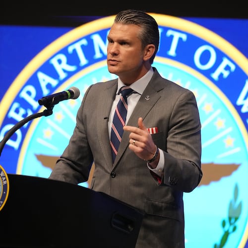 Defense Secretary Pete Hegseth speaks during the 4th annual Northeast Indiana Defense Summit at Purdue University Fort Wayne, Wednesday, Nov. 12, 2025, in Fort Wayne, Ind. (AP Photo/Darron Cummings)