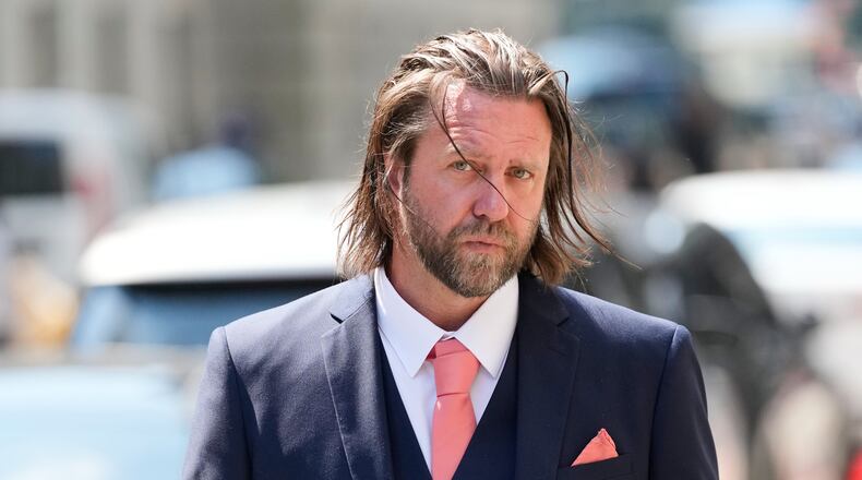 Carl Rinsch leaves a federal courthouse in New York, Monday, June 29, 2026. (AP Photo/Seth Wenig)