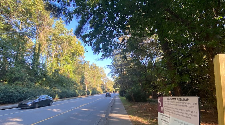 A local developer wants to change the character map area designation for a Peachtree Dunwoody Road residential property that would allow zoning for multi-family units and some office development. (Adrianne Murchison/AJC.com)