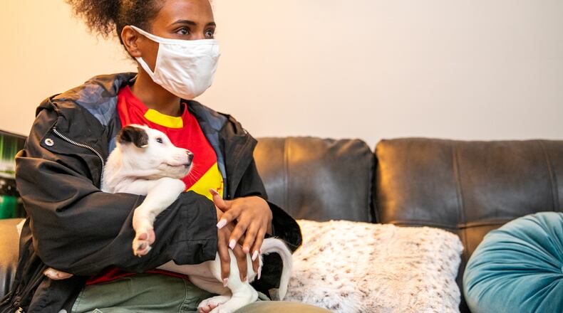 Rahel Tsada lived at the DeKalb County Women's Resource Center to End Domestic Violence safe house when the COVID-19 lockdown happened, and she has since moved to her own home. The center provides shelter and resources for those fleeing domestic violence. Jenni Girtman/For the AJC