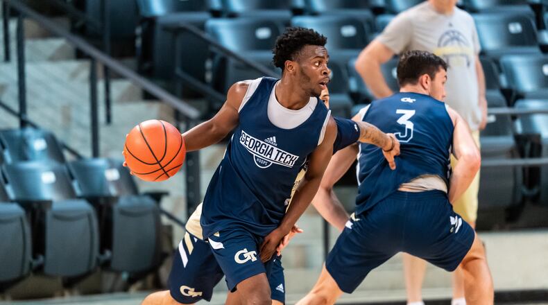 Georgia Tech junior guard Bubba Parham at a summer practice in McCamish Pavilion. (Danny Karnik/Georgia Tech Athletics)