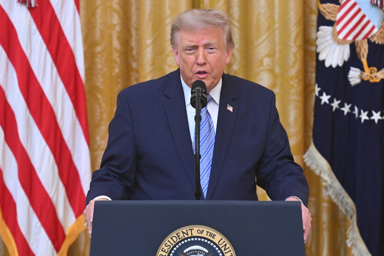 President Donald Trump speaks in the East Room of the White House on Thursday, July 16, 2026, in Washington, D.C. (Saul Loeb/AP Pool)