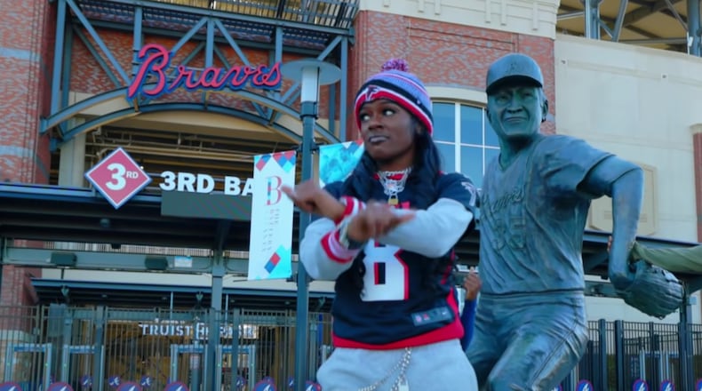 Omeretta the Great, in a screen shot of her video "Sorry Not Sorry" defining the terms of what it means to be an Atlantan.