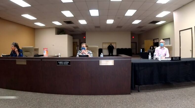 Councilman Brian Mock (right) at Thursday's City Council meeting.