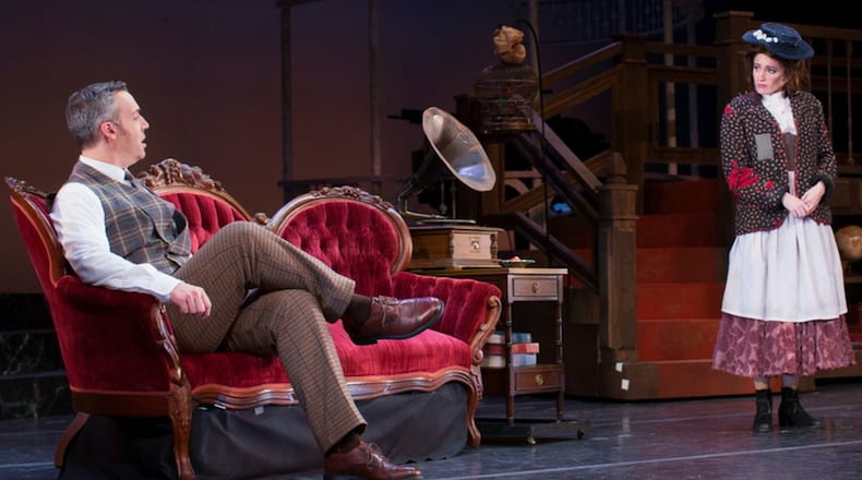 Mark Bradley Miller stars as Henry Higgins and Galen Crawley as Eliza Doolittle in Atlanta Lyric Theatre’s “My Fair Lady.” CONTRIBUTED BY CAYCE CALLOWAY