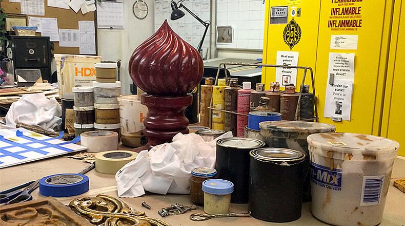 Going behind the scenes at Atlanta attractions gets you access to many areas usually only seen by staff- like the painting and restoration rooms at The Fox Theatre.