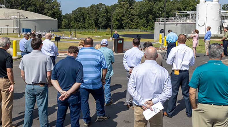 Forsyth County officials recently held a ribbon-cutting ceremony for expansion at the Fowler Water Reclamation Facility in southwest Forsyth.