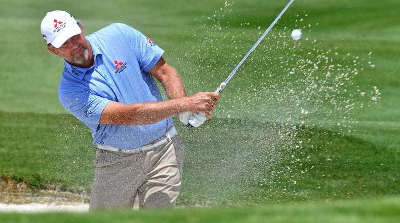Retief Goosen brings plenty of good vibes to Sugarloaf, even though his two visits as a senior have not been exemplary, most recently a tie for 35th in 2021. (Hyosub Shin / Hyosub.Shin@ajc.com)
