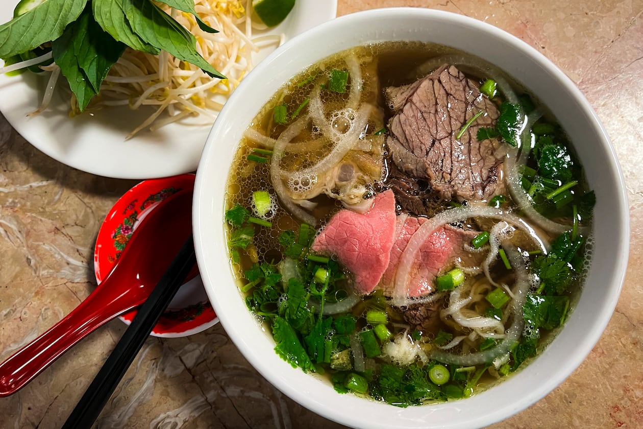 Pho dac biet from Pho Dai Loi #2 on Buford Highway. Sept. 26, 2023 (Credit: Henri Hollis / henri.hollis@ajc.com)