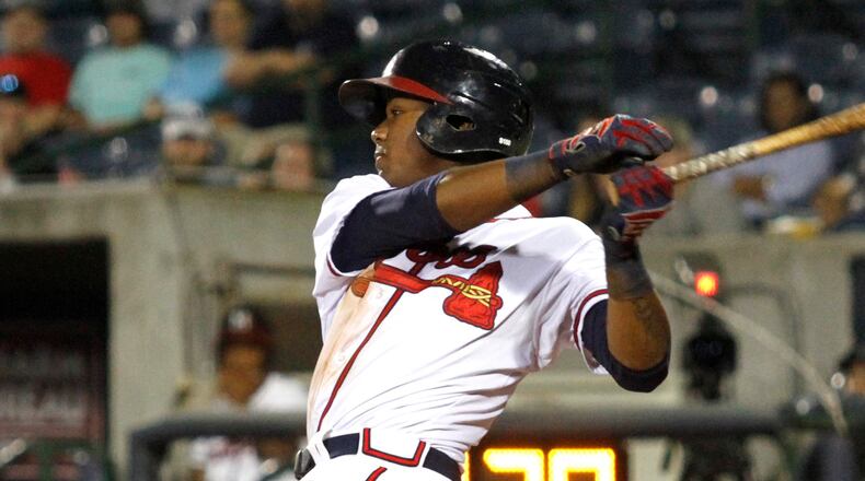Ronald Acuna is hitting .313 so far this season. (Photo Ed Gardner, Mississippi Braves)