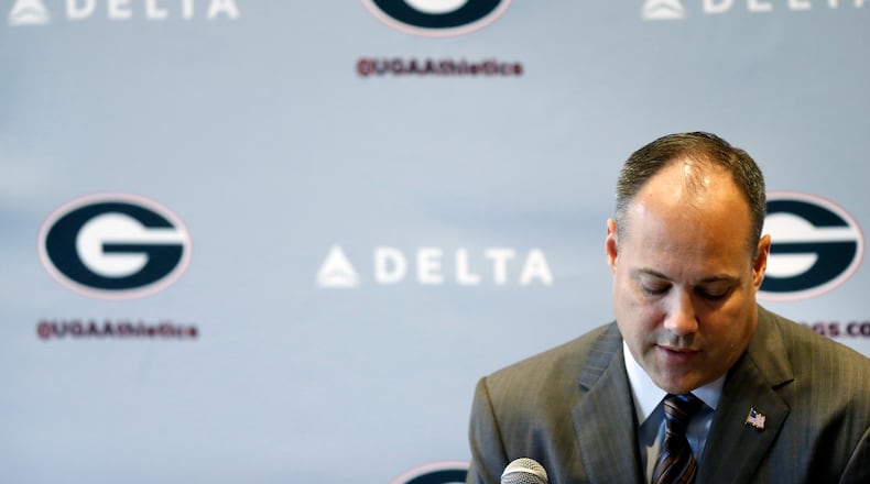 Former Georgia head basketball coach Mark Fox speaks with the media one day after parting ways with the university's college basketball program in Athens.