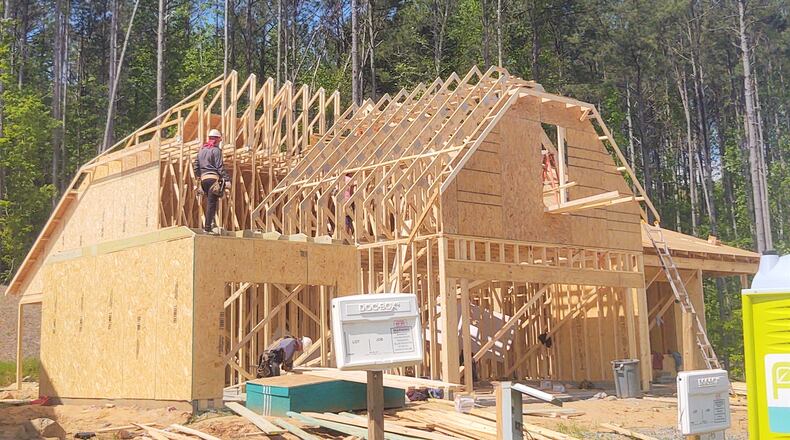 House being built as part of the NatureWalk subdivision in Dallas, Georgia by Artisan Built Communities. New homes are a key piece of the Atlanta market picture.