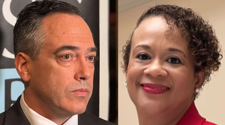 Public Service Commission candidates Democrats Peter Hubbard and Alicia Johnson. (AJC and handouts)