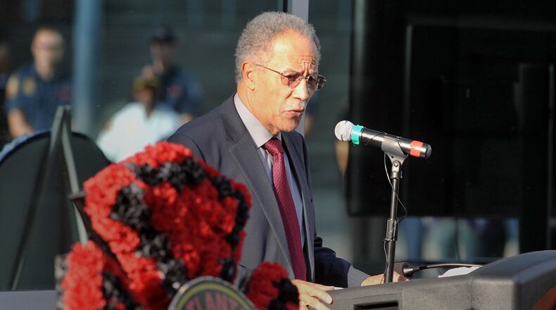 SEPTEMBER 11, 2014 ATLANTA Councilman C.T. Martin gives remarks during the ceremony. The Atlanta Police Department and Atlanta Fire Rescue Department held a memorial service at their headquarters honoring the 13th anniversary of the September 11th tragedy, Thursday, September 11, 2014. Atlanta Police Chief George N. Turner and Fire Chief Kelvin J. Cochran as well as Public Saftey committee chairman Atlanta City Councilman C.T. Martin, gave remarks recognizing the many Americans and public safety officials who lost their lives on September 11, 2001. KENT D. JOHNSON / KDJOHNSON@AJC.COM