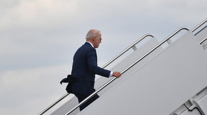 President Joe Biden plans to meet with first responders, state and local officials, and communities affected by the devastation from the California storms that have left at least 20 dead. (Mandel Ngan/AFP/Getty Images)
