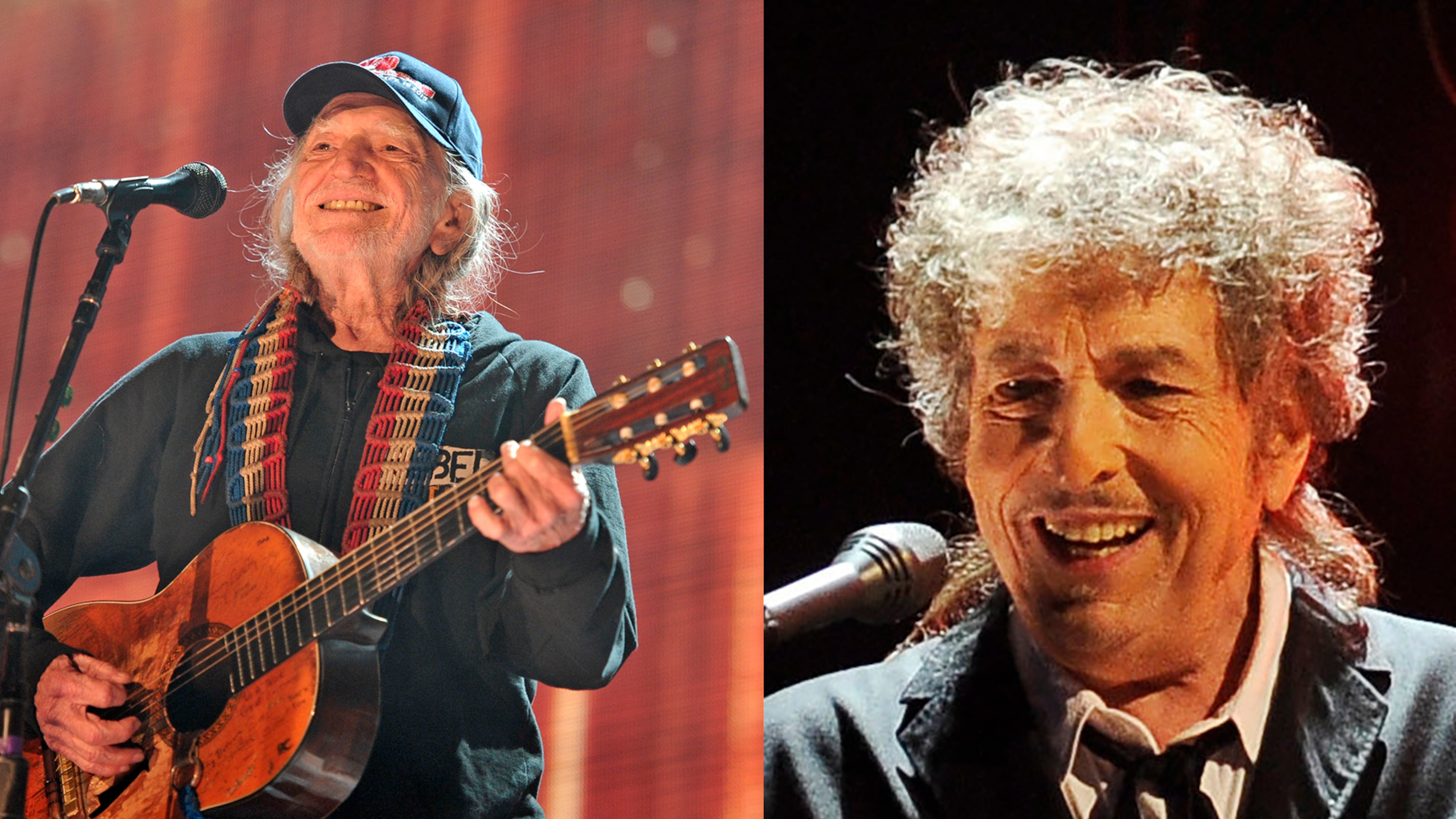 Willie Nelson, 92, and Bob Dylan, 84, will perform Friday at Ameris Bank Amphitheatre at Alpharetta. (AP/File)
