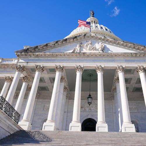 The U.S. Capitol is photographed on 37th day of the government shutdown, Thursday, Nov. 6, 2025, in Washington. (AP Photo/Mariam Zuhaib)