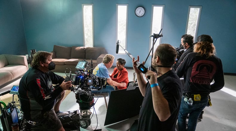 Cobra Kai. (L to R) Martin Kove as John Kreese, Tracey Bonner as Dr. Folsom in episode 510 of Cobra Kai. Cr. Curtis Bonds Baker/Netflix © 2022