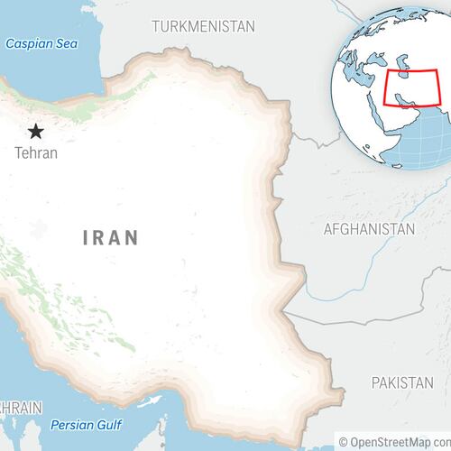 This is a locator map for Iran with its capital, Tehran. (AP Photo)