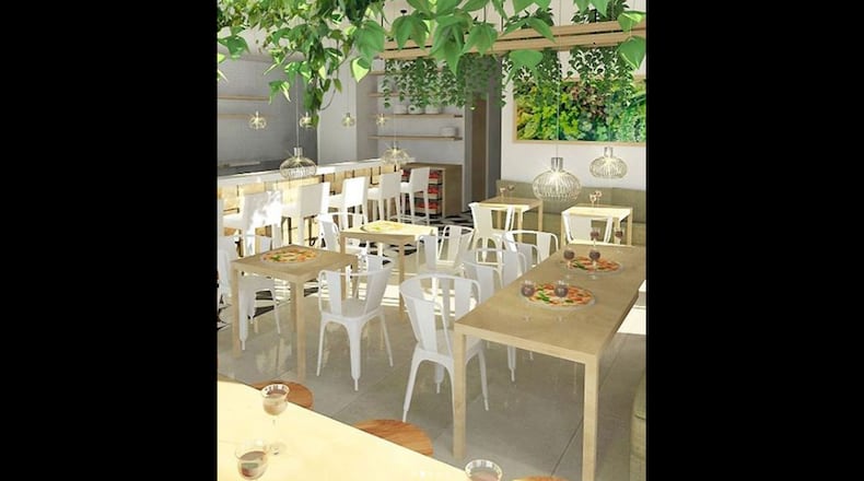 The interior of forthcoming pizzeria Minnie Olivia.