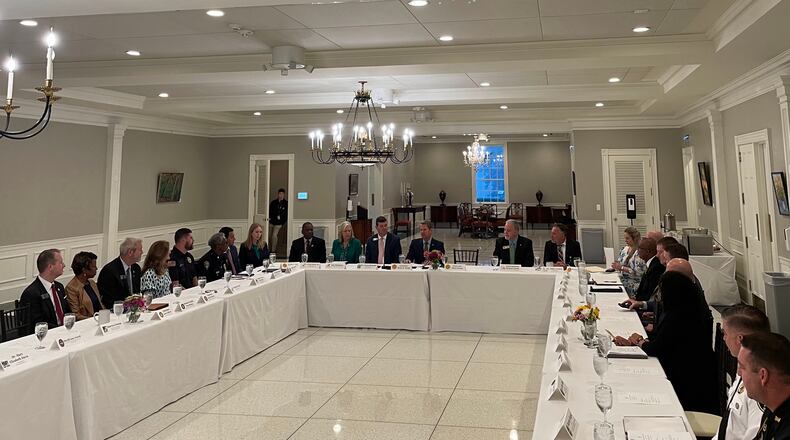 In March, school and school security leaders from around Georgia met with Gov. Brian Kemp at the Governor's Mansion in Buckhead to share their safety concerns. Kemp spoke again about the issue Thursday at the conclusion of a school safety conference in Columbus led by the Georgia Emergency Management and Homeland Security Agency. (AJC file photo)