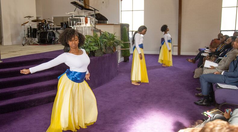 The Purposeful Praise Dance Ministry performs during the Jubilee Day celebration. STEVE SCHAEFER / SPECIAL TO THE AJC