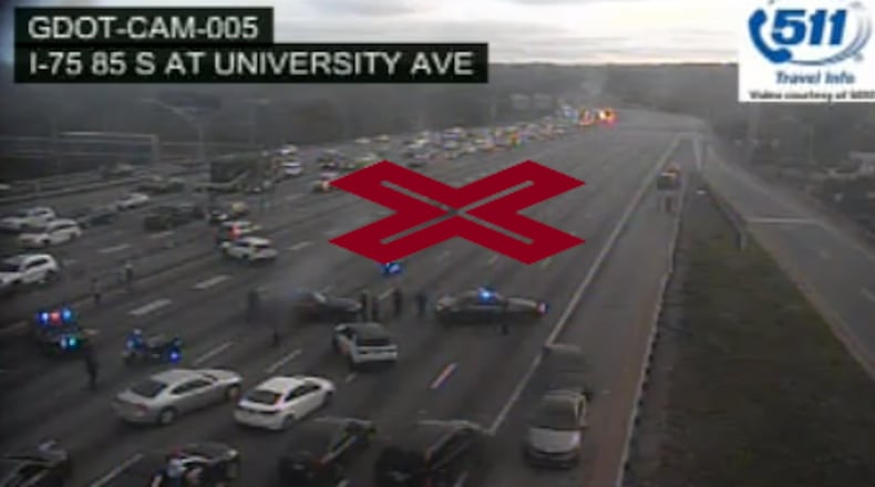 All southbound lanes of the Downtown Connector were blocked for nearly three hours Sunday evening while authorities were on the scene of a deadly crash.