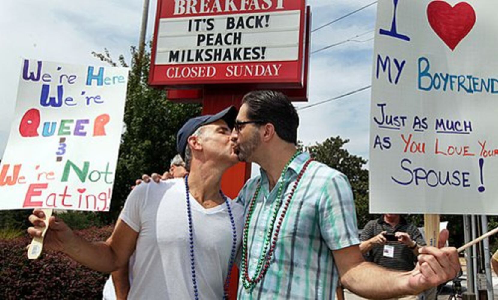 Kiss-in' at Chick-fil-A restaurants