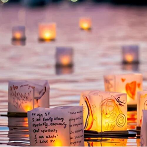 The Water Lantern Festival, scheduled for Saturday, Aug. 1 in Marietta, lets you personalize a lantern before releasing it in the water. (Courtesy of the Water Lantern Festival)